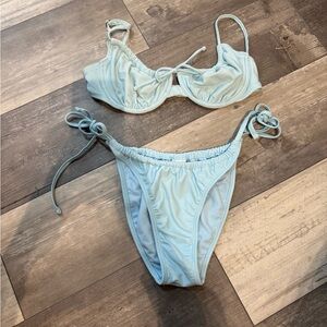 Light blue Target ruched tie bikini